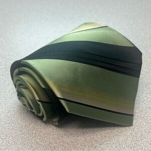 King Size For Tall and Big Men Extra Long Men's Tie 100% Silk Green Striped